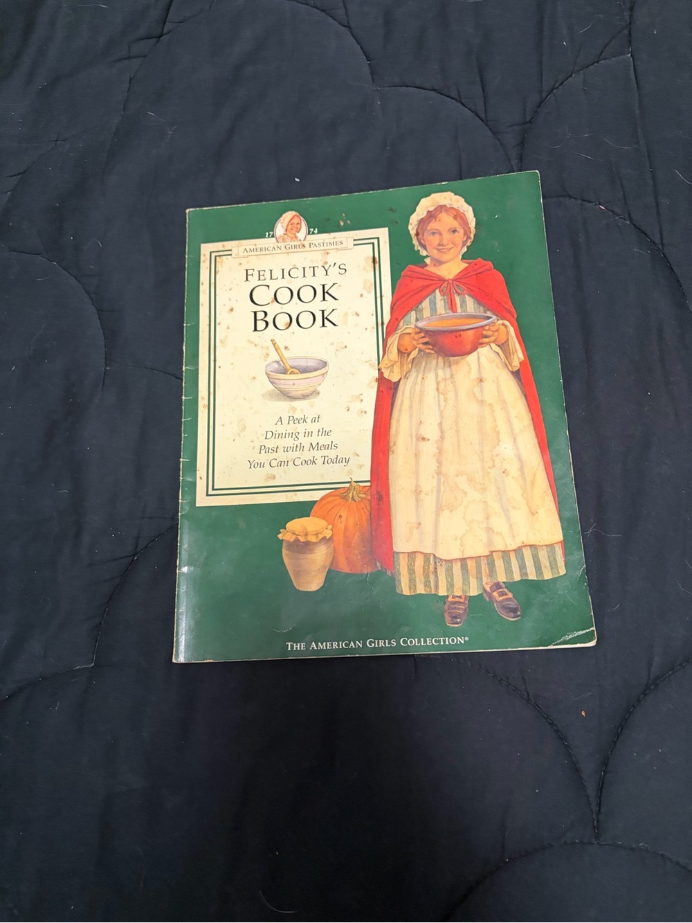 American Girl Felicity's Cook Book - Green Cover with Red Cape Illustration